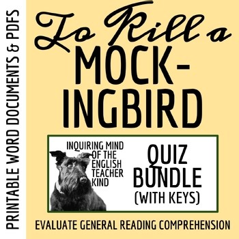To Kill a Mockingbird Quiz and Answer Key Bundle | American Literature