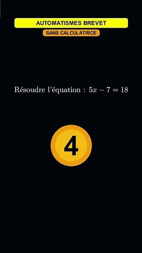 Quiz Automatismes Brevet 11 : Résoudre une équation simple #maths #brevet #equation #calculmental