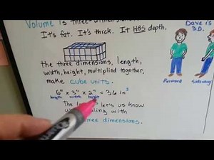 Grade 5 Math #11.9, Volume of Rectangular prisms - Area vs Volume - 2D vs 3D