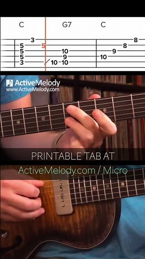 Simple, happy guitar melody (with TAB) - #shorts #guitartabs