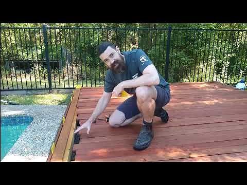 Low-level deck using reclaimed timber
