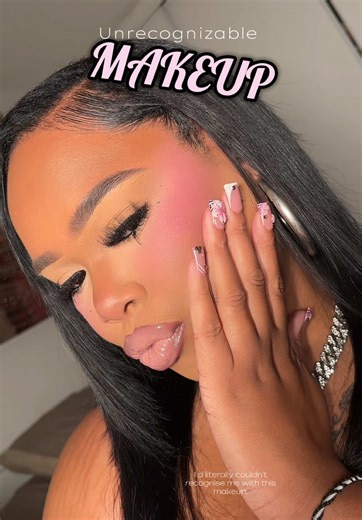 Unrecognizable makeup couldn’t even open my Face ID 🤭 Face @anua_global @Milani Cosmetics blur out primer @e.l.f. Cosmetics camo cc cream 425 Elf concealer med beige & light peach 🍑 @Kim Chi pink powder @NARS Cosmetics bronzer Laguna @lunamagicbeauty aalia blush @ColourPop Cosmetics prairie air blush Lips Milani liner fire sign @DanessaMyricksBeauty pigment bunny #softglam #25mmlashes #makeupreels #beautycreator #everydayglam