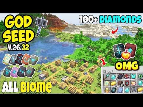 🔥Ultimate (God Seed) For Minecraft 26.32+ Bedrock & PE | All Biomes Seed+ Sulfur Cave & Armor Trims