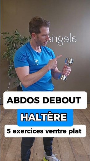 5 exercices d'abdos debout avec haltère (sans aller au sol) 🔥