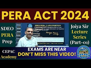 SDEO PERA Exam Preparation | PERA Act 2024 Explained | Part 1