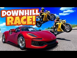 Racing Motorcycles & Dirt Bikes Against Supercars in BeamNG Drive Mods!