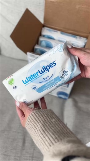 Made with only 2 ingredients, WaterWipes give baby the gentle clean they deserve. We’re also the only wipe certified microbiome‑friendly—supporting baby’s natural skin barrier from day one. 💧 | WaterWipes