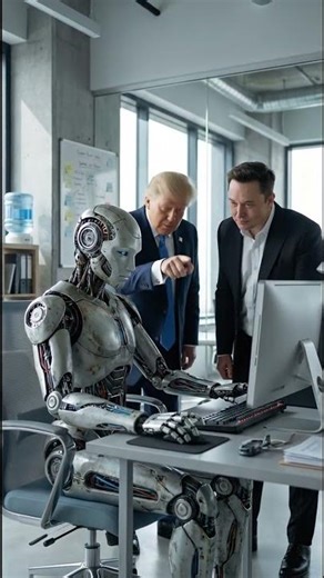 Trump Watches Elon Musk’s AI Robot Use a Computer… and Freezes