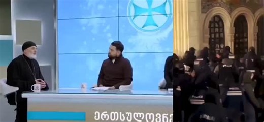 🇬🇪 A Little Georgian Warrior 🔥 on Instagram: "🔴 Patriarchate representative Andria Jaghmaidze claims that priests protected protesters in front of Kashueti Church, stopping riot police, while the "Georgian Dream" regime was violently dispersing pro-European protests. 🟢 In reality, riot police repeatedly stormed the church, forcibly removed protesters, and on other days the church was closed to demonstrators."