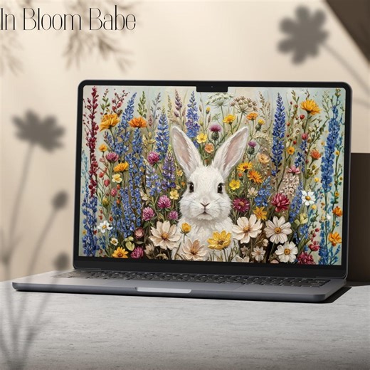 Easter Laptop Wallpaper, Easter Computer Wallpaper, Easter MacBook Wallpaper, Bunny Laptop Wallpaper, Bunny MacBook Wallpaper, Spring Laptop - Etsy