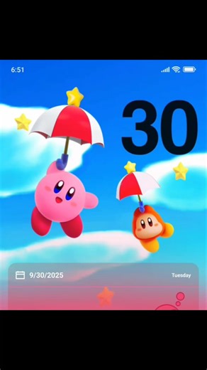 Kirby and Waddle Dee on parasol.