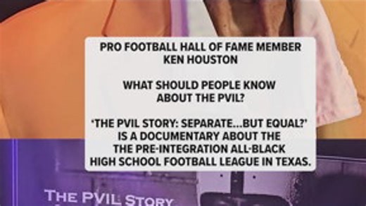 Ken Houston is featured in the newly-released “The PVIL Story: Separate…But Equal?” documentary about the pre-integration all-Black high school football league. | KHOU 11 News