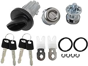 707624, 703362, 7012802, 1F2009012A, F85Z11582AA Ignition & Door Lock Cylinder Set W/Keys Replacement for 1997-2007 Ford F150 F250 F350 F450
