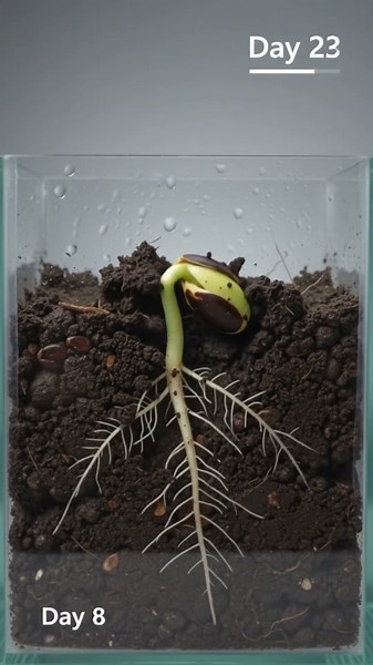 I buried a watermelon seed against glass... 75 days later THIS happened 😳🍉