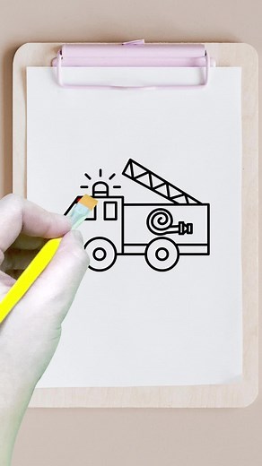 how to draw a fire truck | drawing tutorial #howtodraw #drawing #kidsart