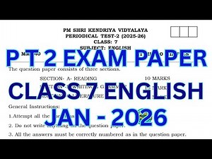Class 7 ENGLISH PT 2 Exam 2025 | With Answers | #cbse #kv #helloadhyapak #pt2 #ncert2025