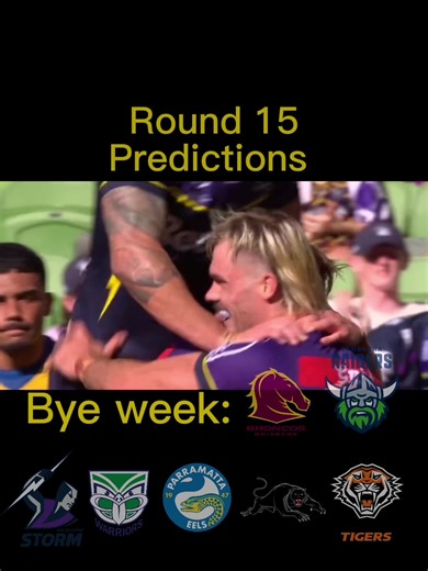 Nrl round 15 predictions 61W-46L-1d #nrlupdater #nrl #foryoupage #fyp