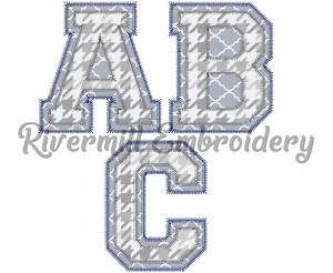 Zig Zag Double Applique Varsity Alphabet Machine Embroidery Font - 3 Sizes - BX Files Instant Download Design PES - Etsy