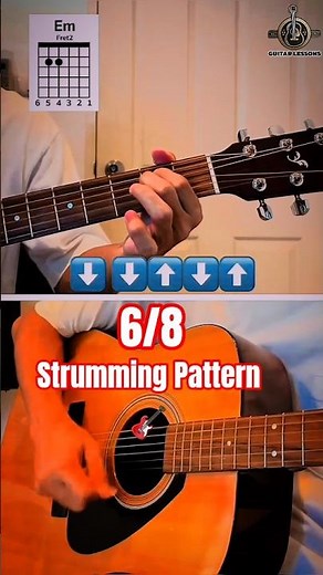 6/8 Strumming pattern guitar. easy Strumming pattern.