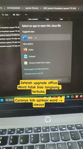 Upgrade office, word tidak bisa langsung terbuka