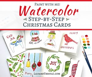 Snow Globe Watercolor Christmas Card for Beginners - Lily & Thistle