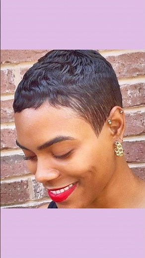 trendy pixie cut for black women #shorts #pixiehaircut #shorthaircut #shorthair