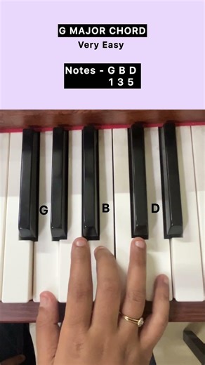 G major chord very easy #pianotutorial #chords