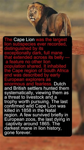 The Biggest Lion That Ever Lived Was Shot to Extinction #animal #nature #shorts