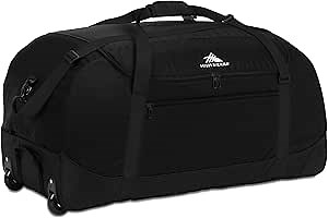 High Sierra Wheeled Duffel Bag with Cinch Sack, Black, 30-Inch