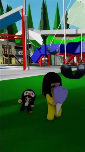 Gawat! Baby Gugugaga lapar mau Minta es krim mio #shorts #roblox