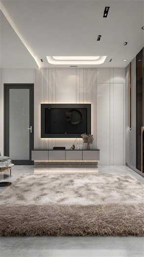 SRIJANA GROUP on Instagram: "This master bedroom is thoughtfully planned to balance comfort, functionality, and modern aesthetics within a compact layout of 14’-3” x 14’-0”. The design focuses on clear zoning, ensuring smooth movement while maintaining a spacious feel. The bed is positioned against a textured feature wall with CNC and panel detailing, creating a strong visual focal point. Integrated side drawers and a practical bed box add smart storage without cluttering the space. The opposite