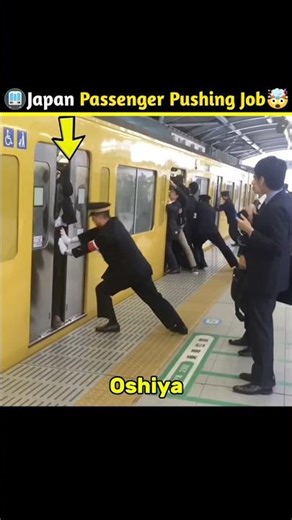 Japan Has a Job for Pushing People Into Trains 😳🚆 #shorts #viral #122