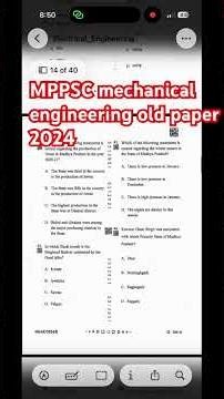 MPPSC mechanical engineering old paper 2024