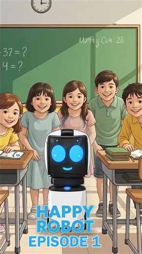 Happy, the Robot Friend. #cartoon #parents #edtech #learning #toys #teacher #robot #education