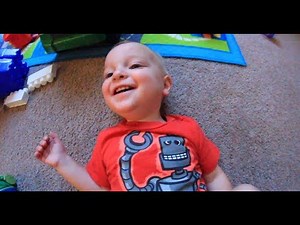 Baby Throws Block To Kitten ( KITTEN CATCHES IT!)