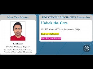 Rotational Mechanics JEE Advanced,JEE Mains & NEET | Class 11 Physics | Lecture [8/Part 2]