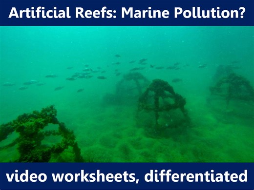 Artificial Reefs or Marine Pollution? Video worksheets, differentiated. | Teaching Resources