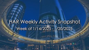 Here is the latest HAR Weekly Activity Snapshot (WAS) for the week ending January 20, 2025. More information available here - https://bit.ly/3C8Ssau | HAR.com