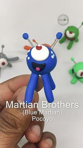 Martian Brothers (Blue Martian from Pocoyo) - Polymer clay tutorial (PART 3 of 5)