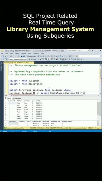 sql subqueries scenario based interview questions library management system #sqlinterviewquestions