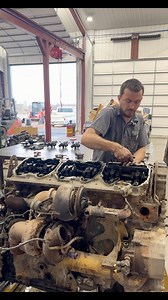 C15 teardown and head removal! #caterpillar #trucking #mechanic #cat #dieselmechanic #trucker #rebuild #peterbilt #kenworth #repair #satisfying | Blevins Diesel