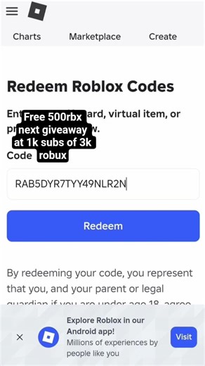 free 500rbx giveaway ✨️ 💖 #roblox