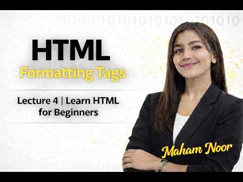 Lec-4: HTML Text Formatting Tags (Bold, Italic, superscript, subscript etc.)