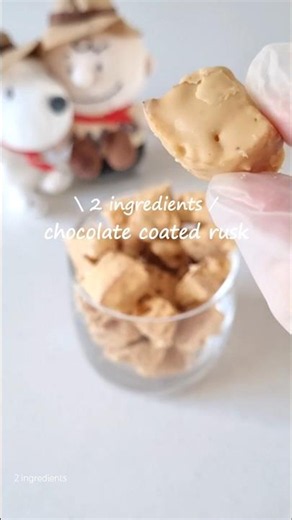 Caramel Chocolate coated Rusk - 2 ingredients!