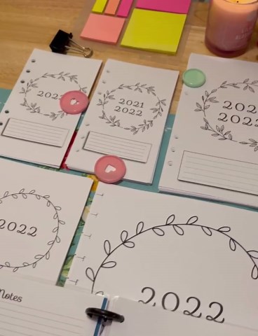 Hourly/Daily Planner Inserts for 9-Disc Planners, Classic Planner Hourly Planner, Pre-punched Planner Inserts, Pre-punched Daily Planner (PLANNER and TABS NOT INCLUDED)