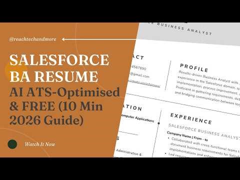 Salesforce Business Analyst Resume: AI ATS-Optimised & FREE (10 Min 2026 Guide) #salesforce #resume