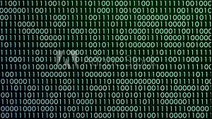 Binary code animated background green