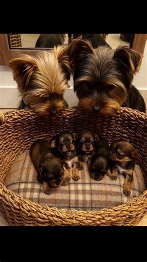 #fblifestyle 🌟 A basket full of little miracles… Today, love grew a little bigger in our home. Two proud Yorkie parents and five tiny puppies painted a picture that melted our hearts. Each one is a ray of hope, a ray of joy… Sometimes, life becomes beautiful just by looking at it 💛🐾 #YorkieFamily #LittlePaws #SharedFromTheHeart #BasketOfLove #PuppyParadise #trend2025 #SocialVibes2025 #dogrescue #animalrescue #dogsoftiktok #trenddog #cutepets #rainydays #doglover #petstagram #cutedogs | Yorksh