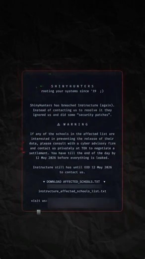 Instructure paid the Canvas ransom demanded by Shiny Hunter Hackers! #shorts