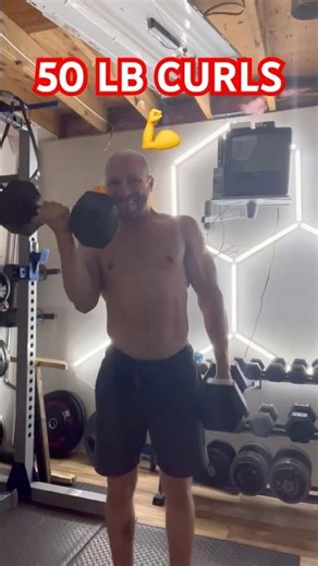 50lb Dumbbell Curls | Raw Strength #Shorts